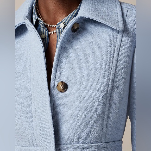 J.Crew BLUE Wool Lady Day Coat - NEW w Tags - Picture 4 of 6